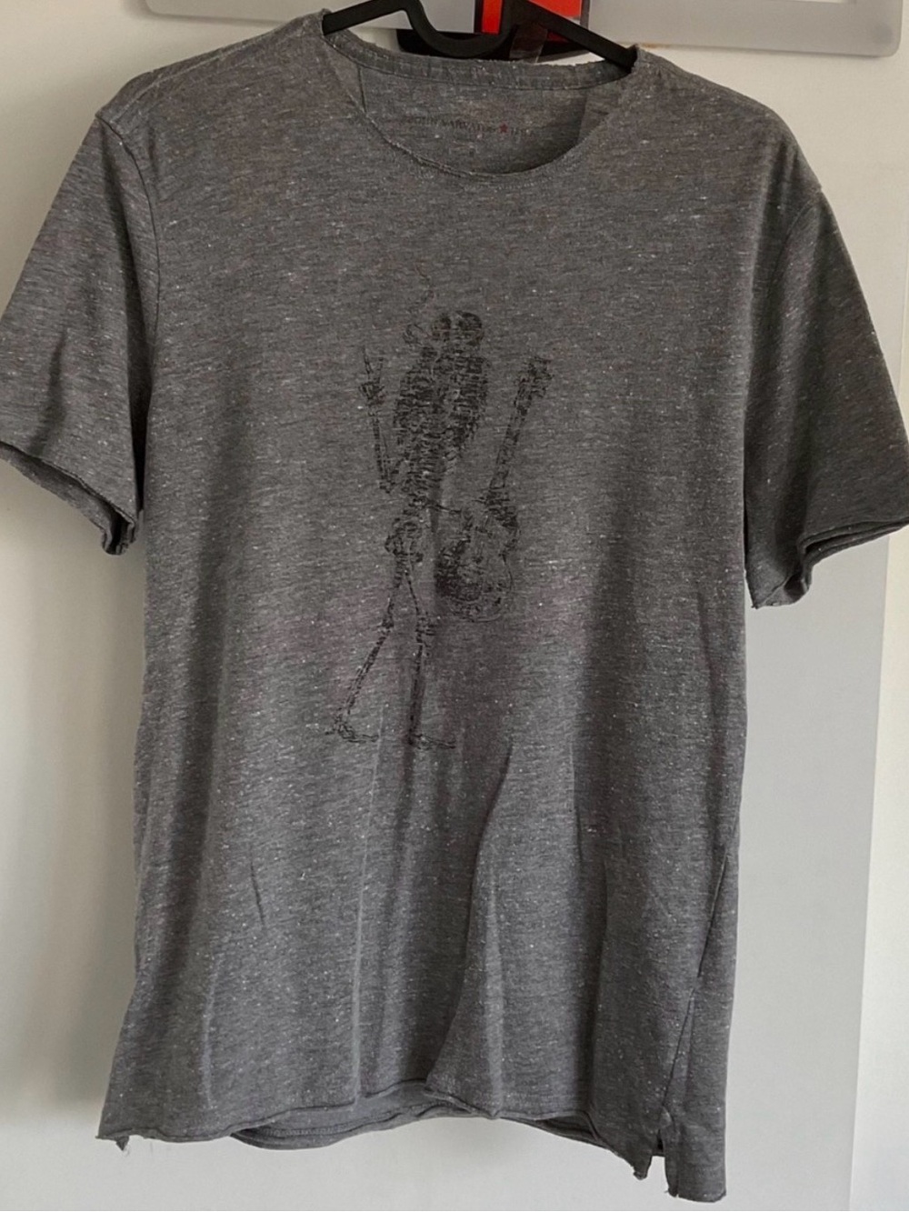 John Varvatos Guitarist Slash T Shirt Tee Heathered Gray Distressed Size Small